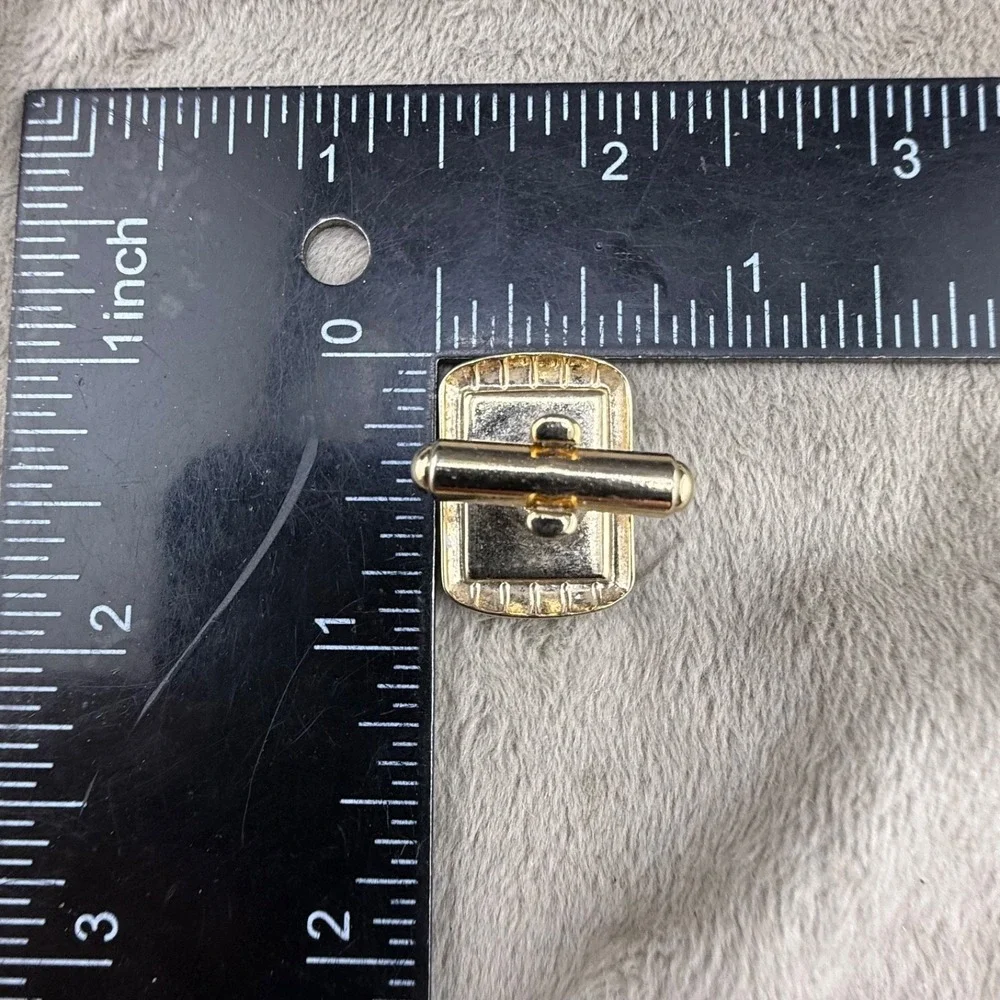 Vintage Shriner's Cufflinks Tie Clip Masons Gold Tone Stone